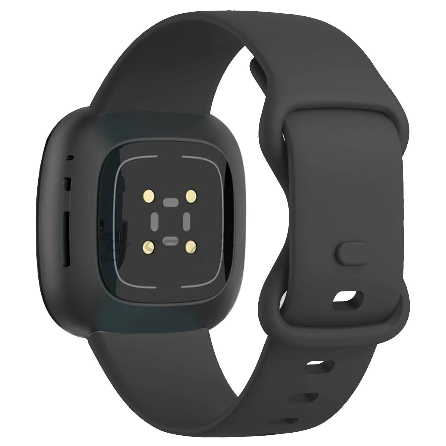 Black Silicone Band Compatible With Fitbit Versa 3 Classic