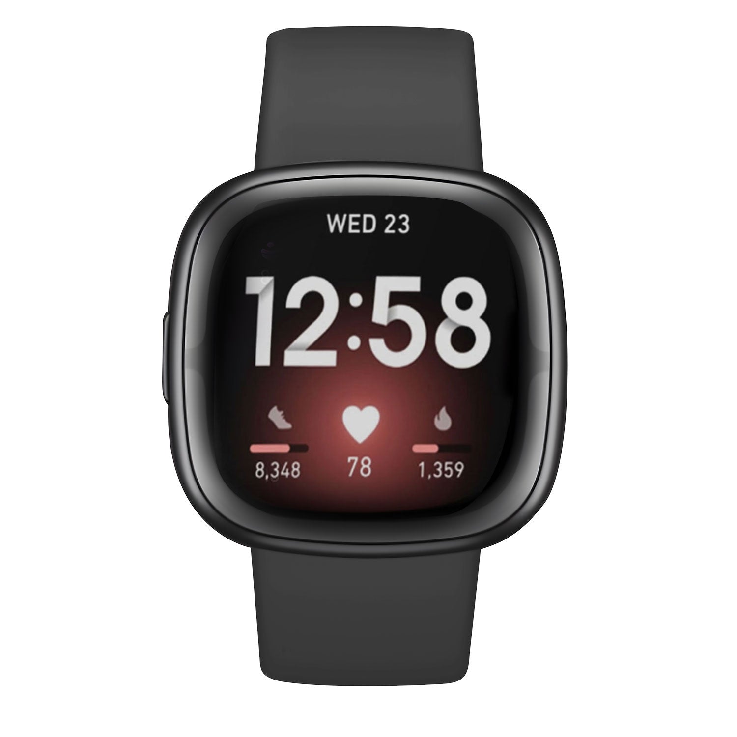 Black Silicone Band Compatible With Fitbit Versa 3 Classic