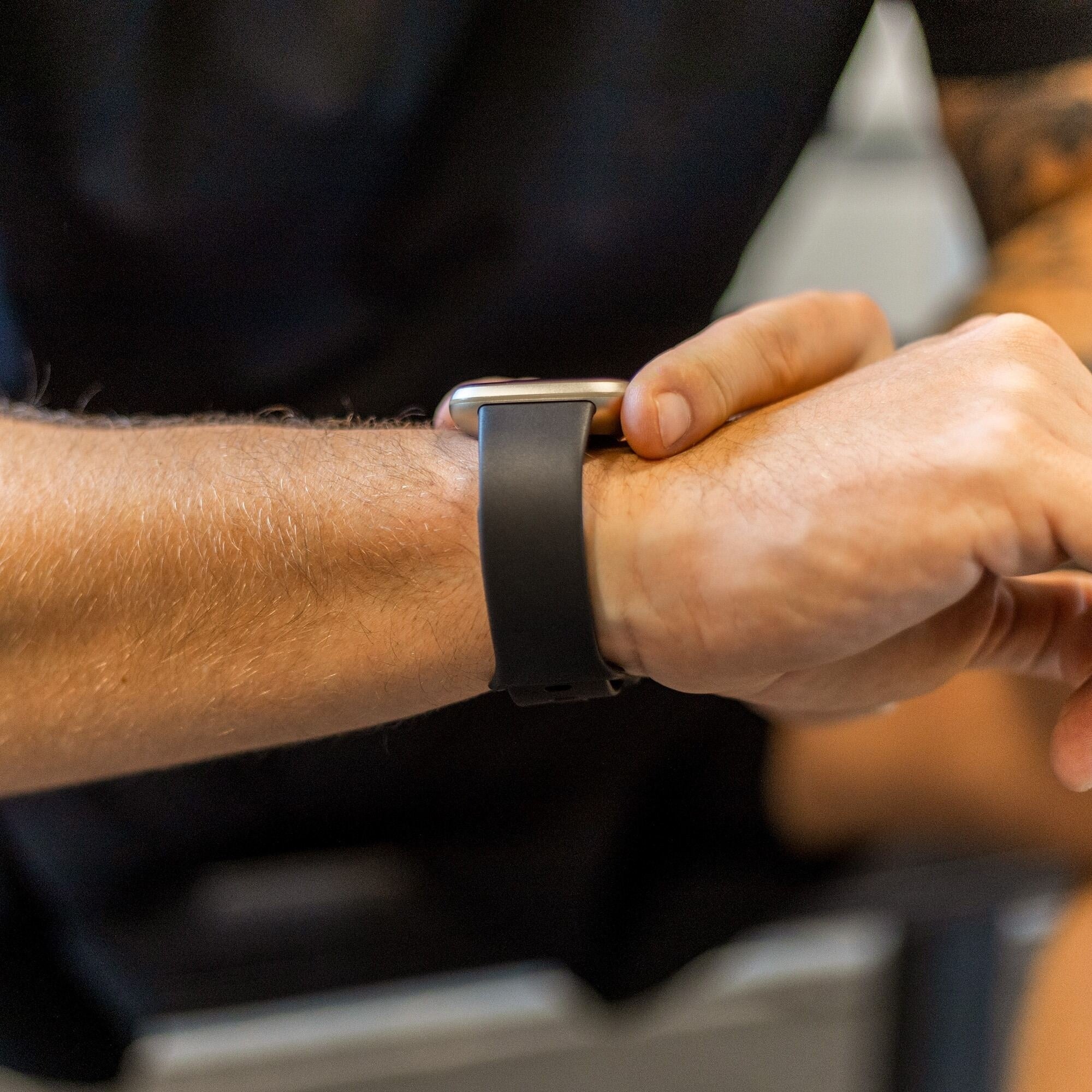 Black Silicone Band Compatible With Fitbit Versa 3 Classic