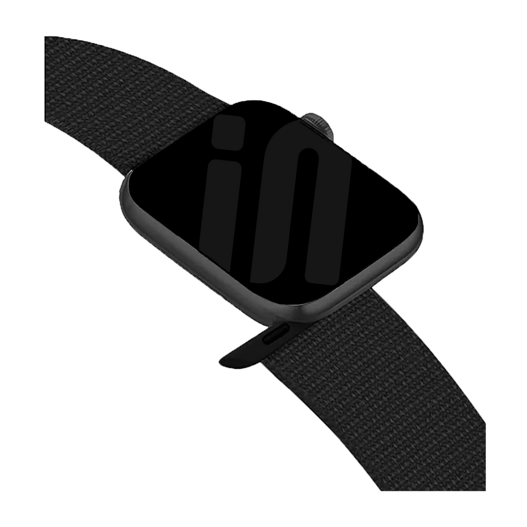 Apple Watch Nylon Loop Strap Black Version With Velcro Closure