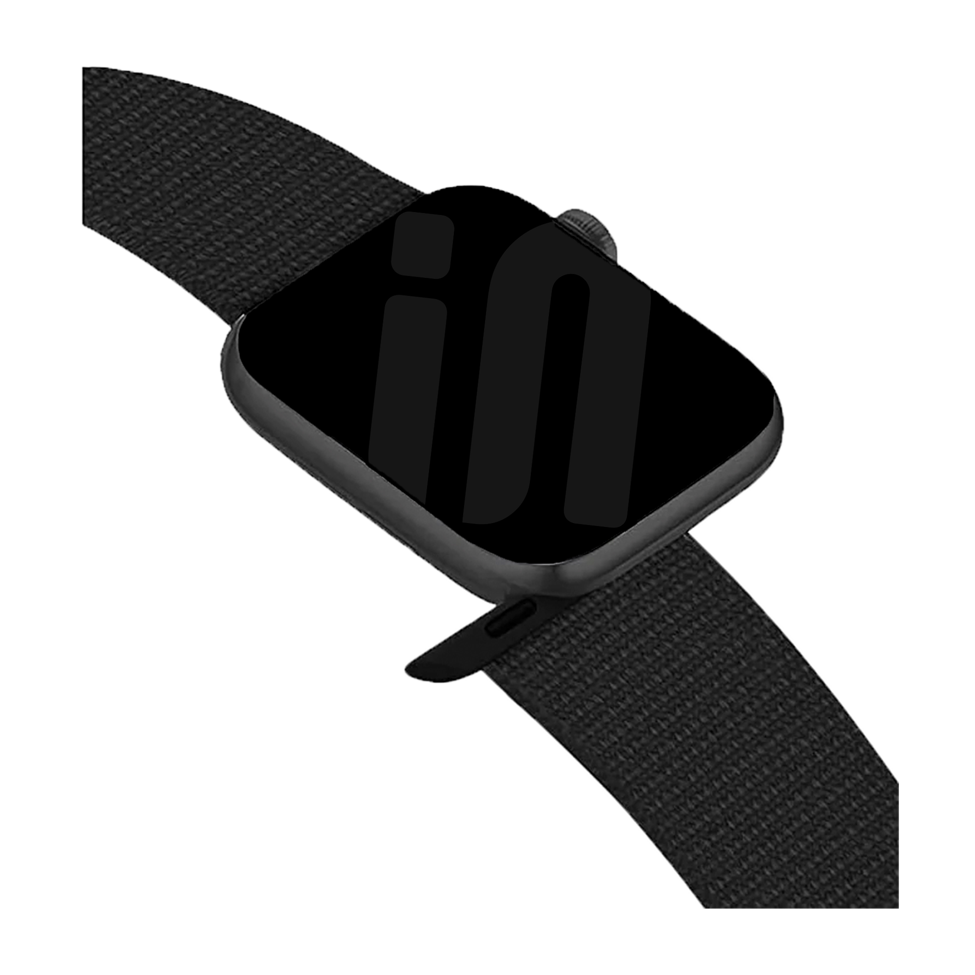 Apple Watch Nylon Loop Strap Black Version With Velcro Closure