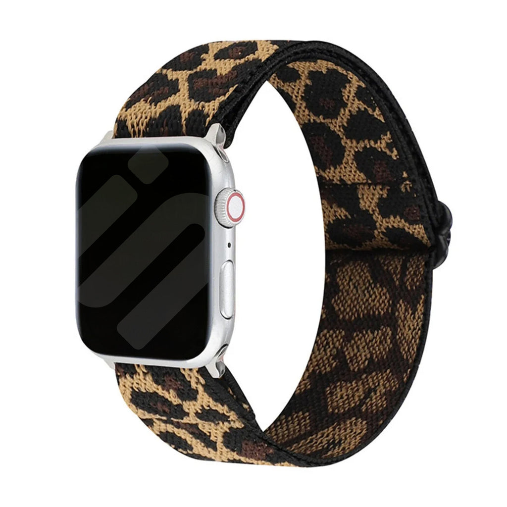 Leopard Print Band For Apple Watch With Elastic Strap