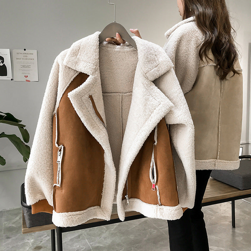 Ami Oversized Sherpajakke | Fleeceforet, Color Block Design 0