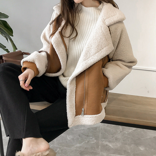 Ami Oversized Sherpajakke | Fleeceforet, Color Block Design 1