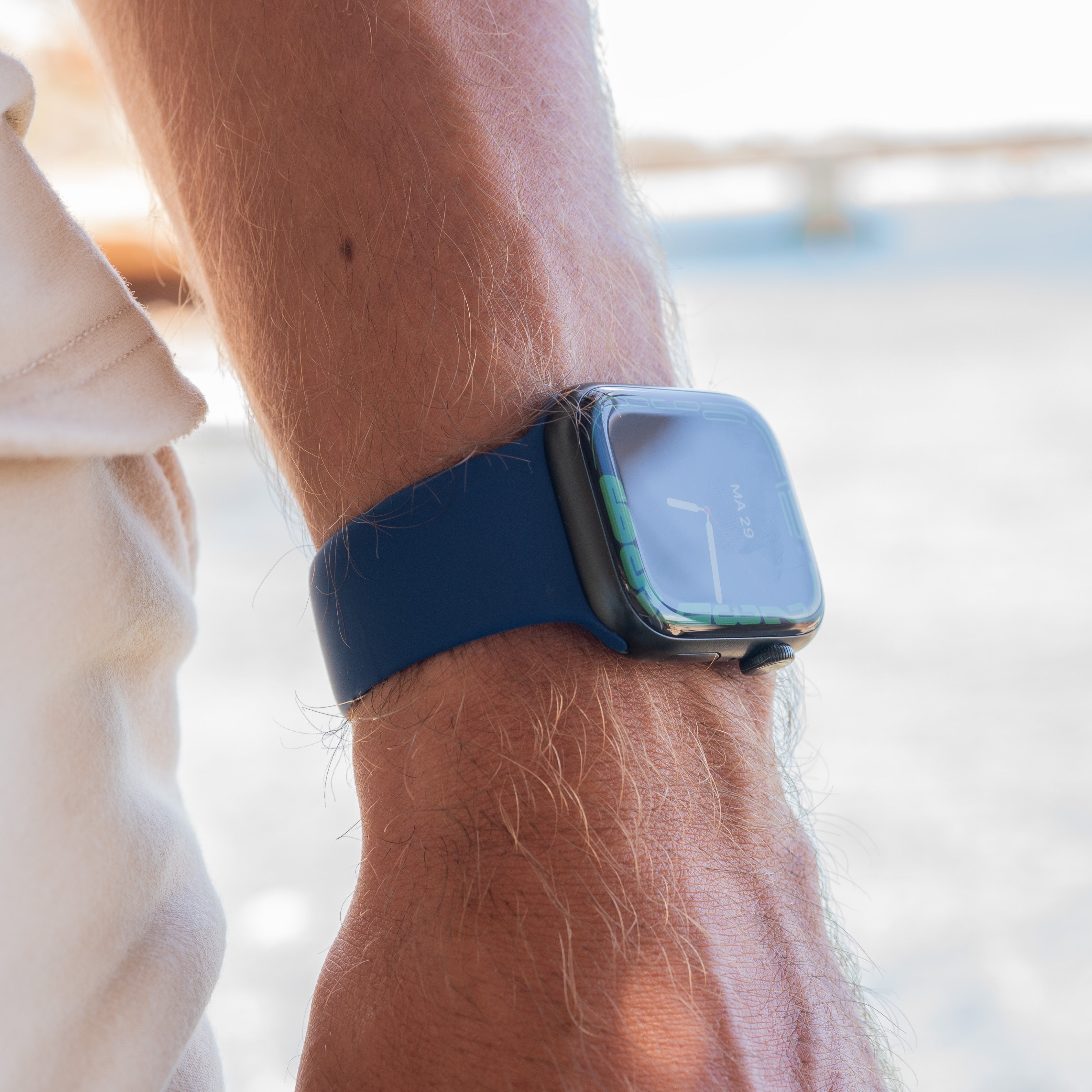 Blue Silicone Watch Strap for Apple Watch Band Replacement