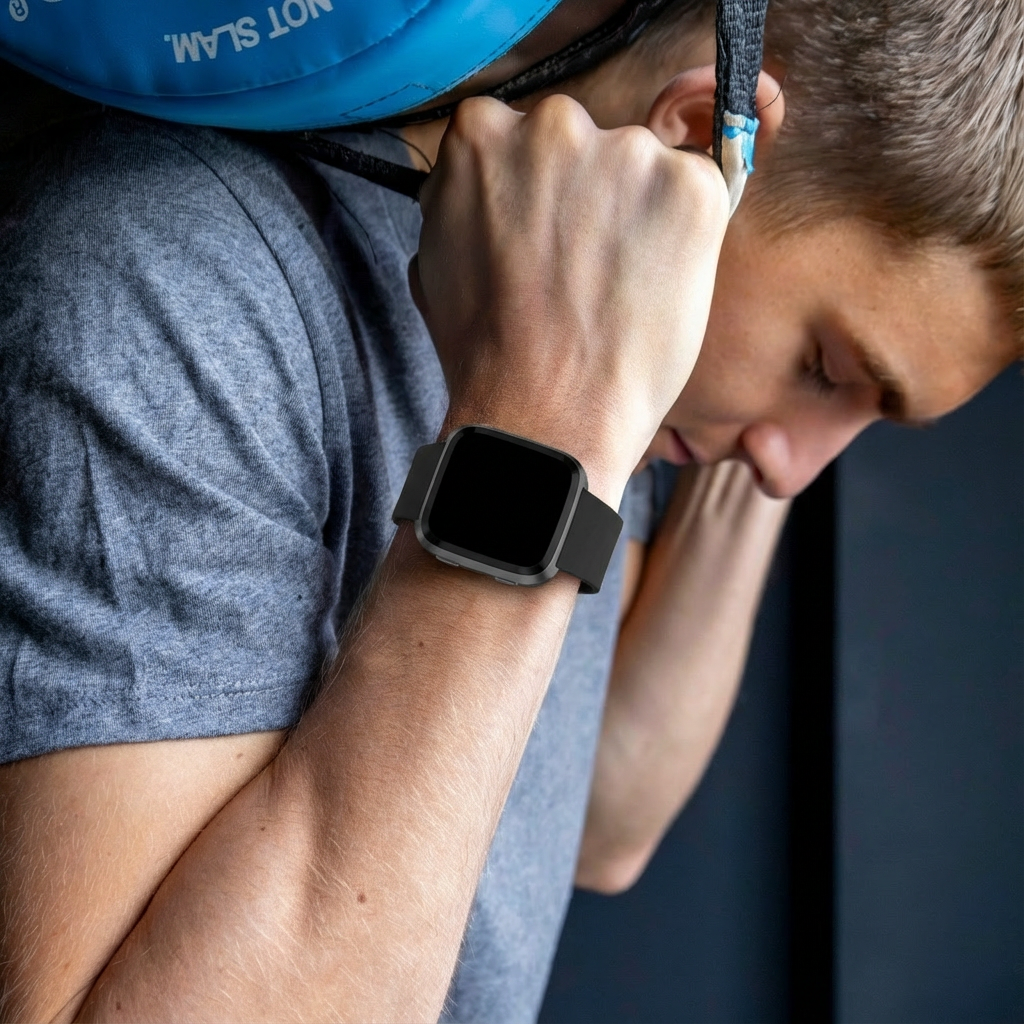 Black Silicone Wrist Band For Fitbit Versa And Versa 2