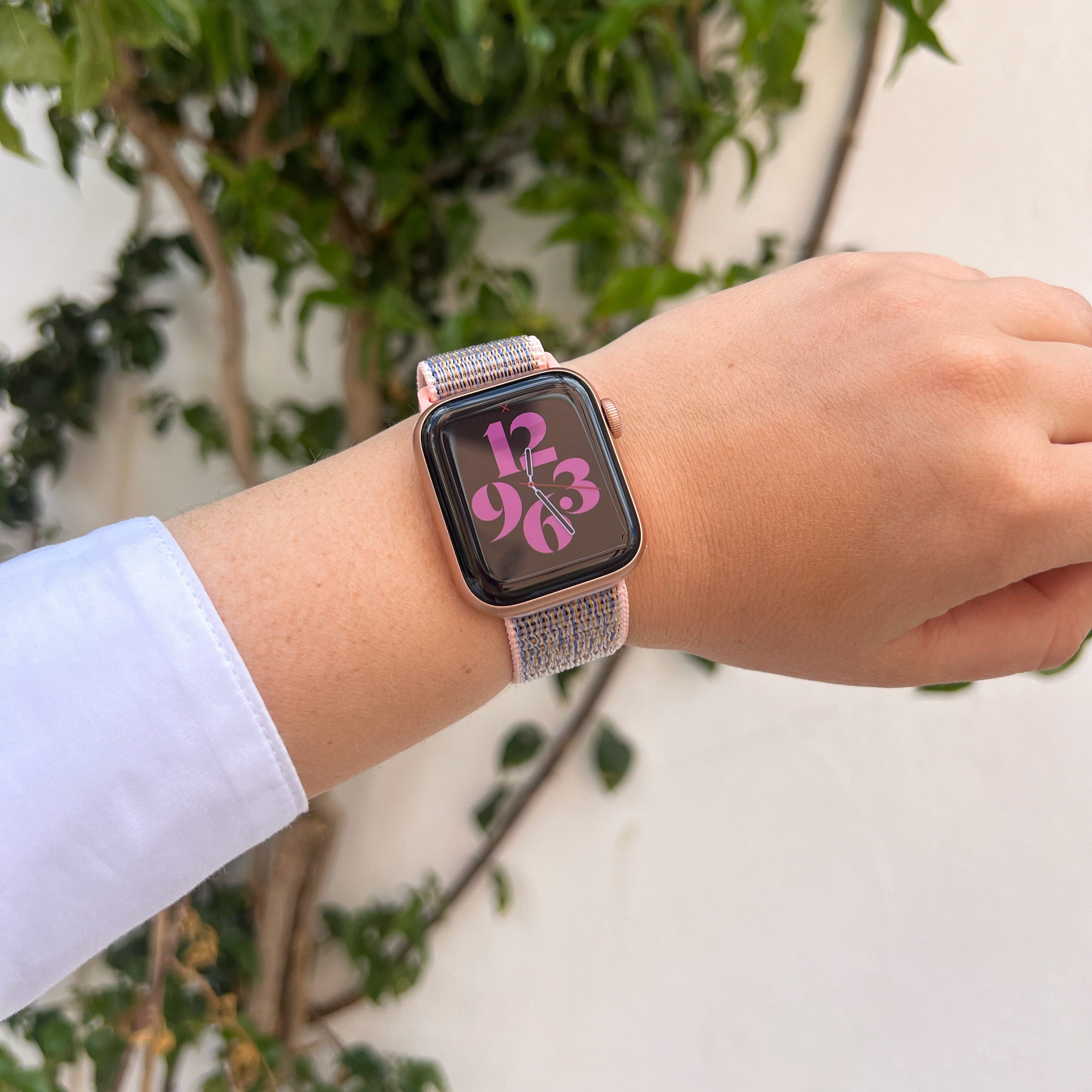 Soft Pink Nylon Band Designed For Apple Watch