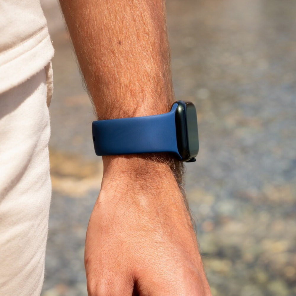 Blue Silicone Watch Strap for Apple Watch Band Replacement