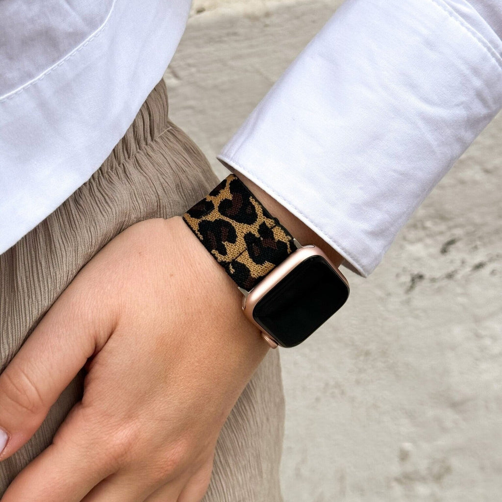 Leopard Print Band For Apple Watch With Elastic Strap