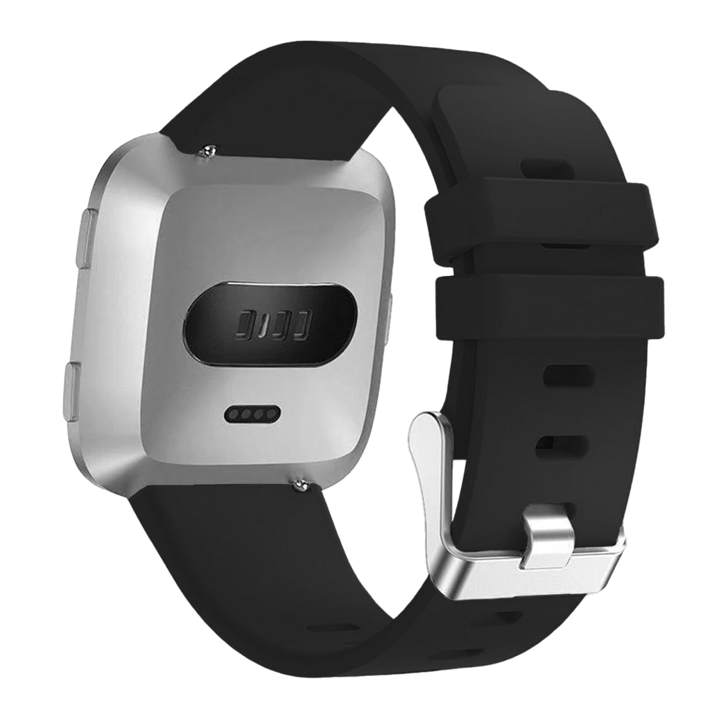 Black Silicone Wrist Band For Fitbit Versa And Versa 2