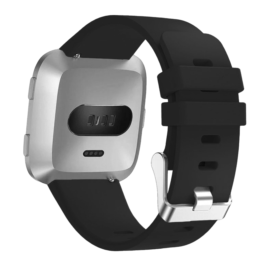 Black Silicone Wrist Band For Fitbit Versa And Versa 2