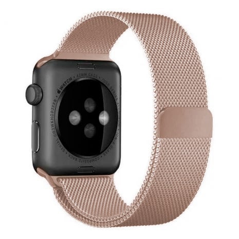 Classic Rose Gold Milanese Strap For Apple Watch With Elegant Finish