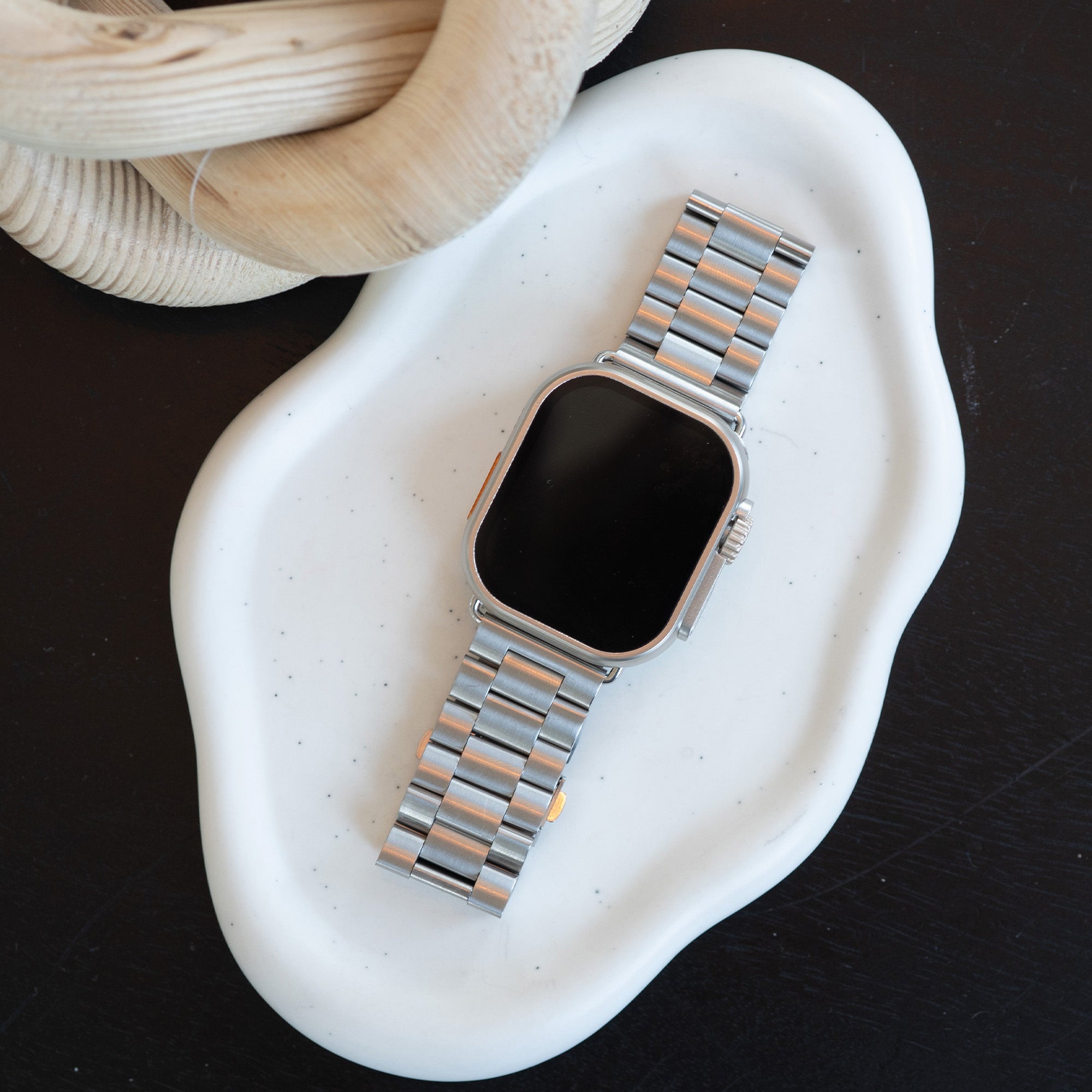 Apple Watch Steel Band In Silver Finish Compatible With Apple Watch
