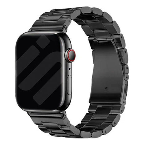 Apple Watch Stainless Steel Black Band With Secure Folding Clasp