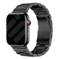 Apple Watch Stainless Steel Black Band With Secure Folding Clasp