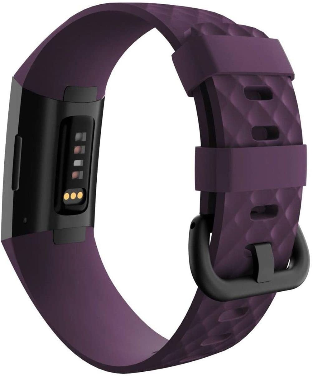 Purple Silicone Replacement Strap For Fitbit Charge 4