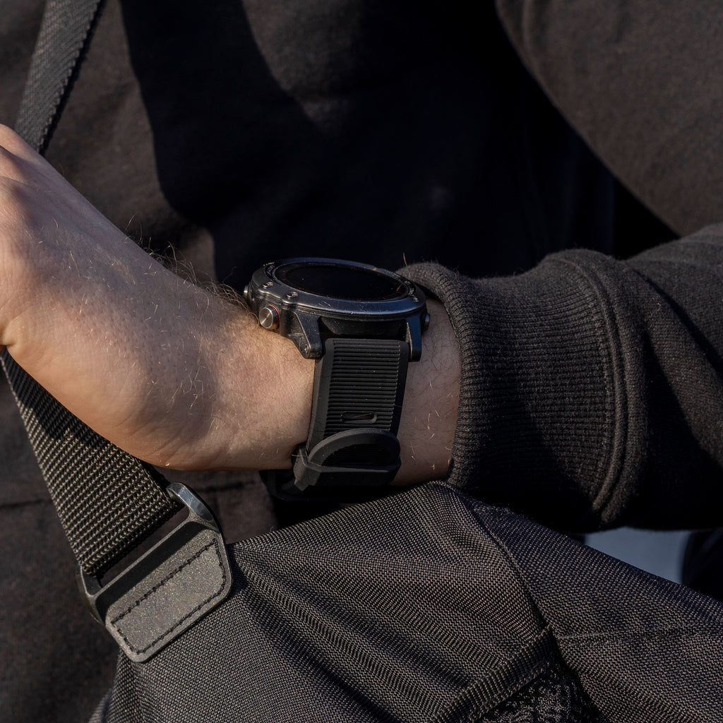 Garmin Fenix 5 Plus and Fenix 6 Pro Black Silicone Watch Strap