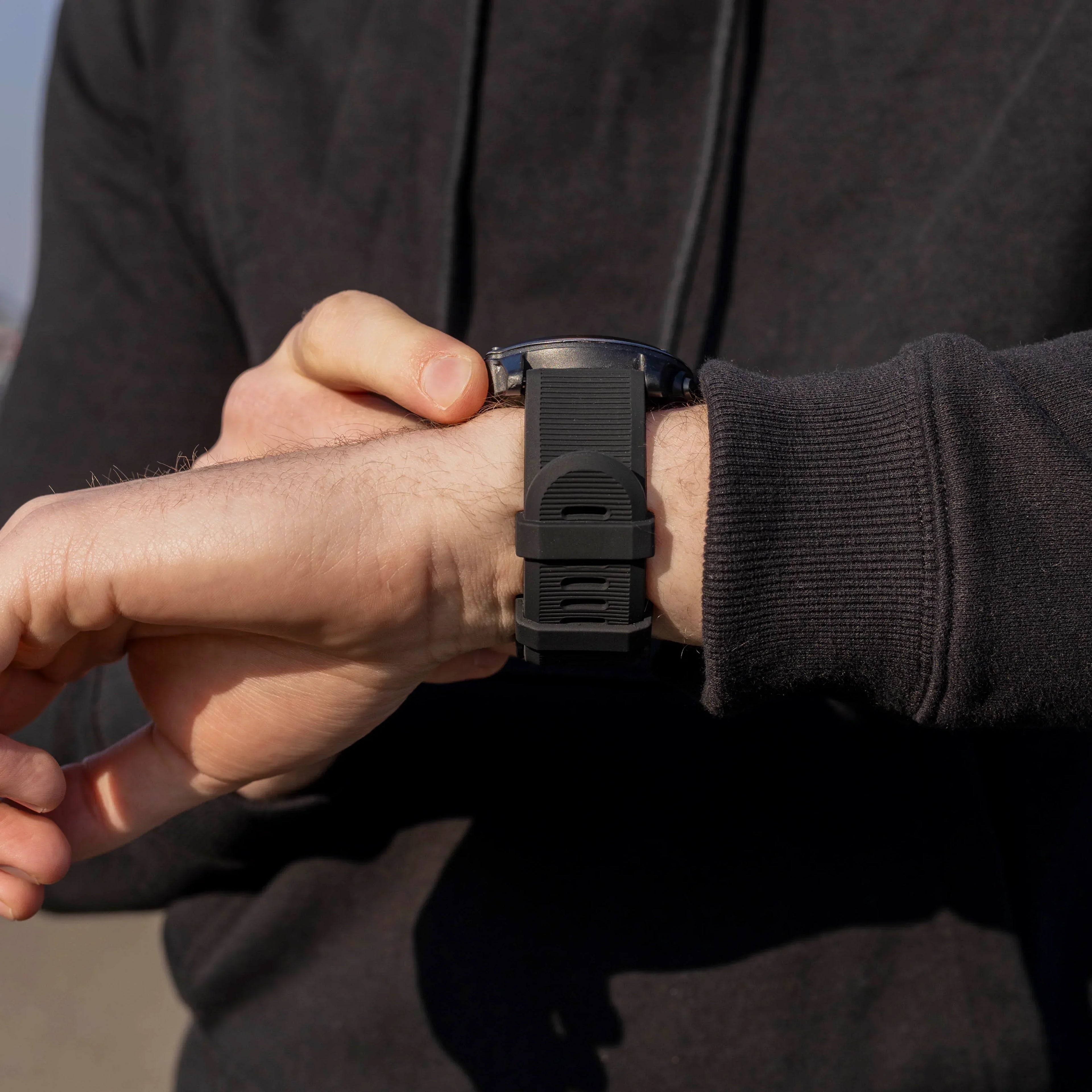 Garmin Fenix 5 Plus and Fenix 6 Pro Black Silicone Watch Strap