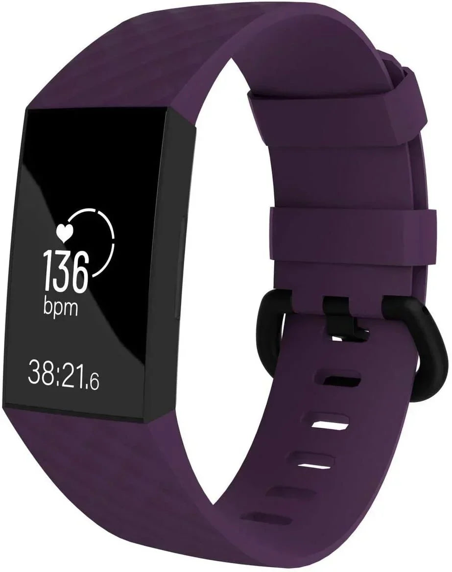 Purple Silicone Replacement Strap For Fitbit Charge 4