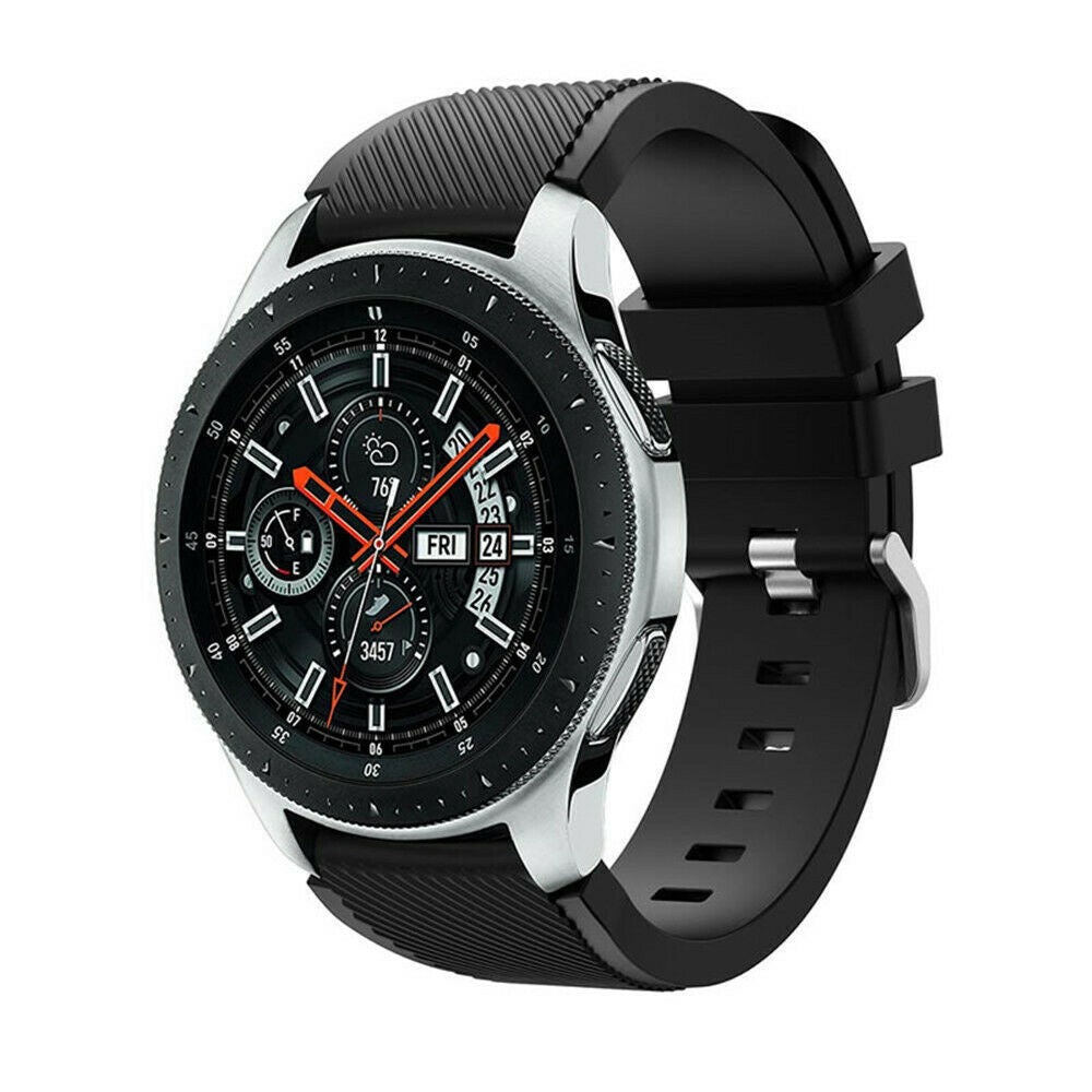 Silicone Strap in Black for Samsung Galaxy Watch 46mm Band