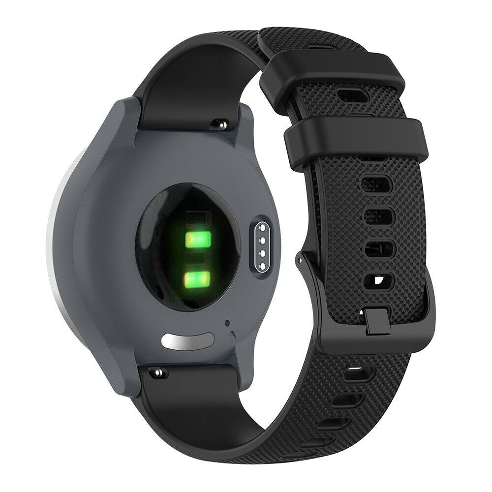 Black 18mm Silicone Band With Quick Release Clasp For Watches