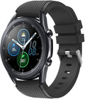 For Samsung Galaxy Watch 3 45mm Black Silicone Strap