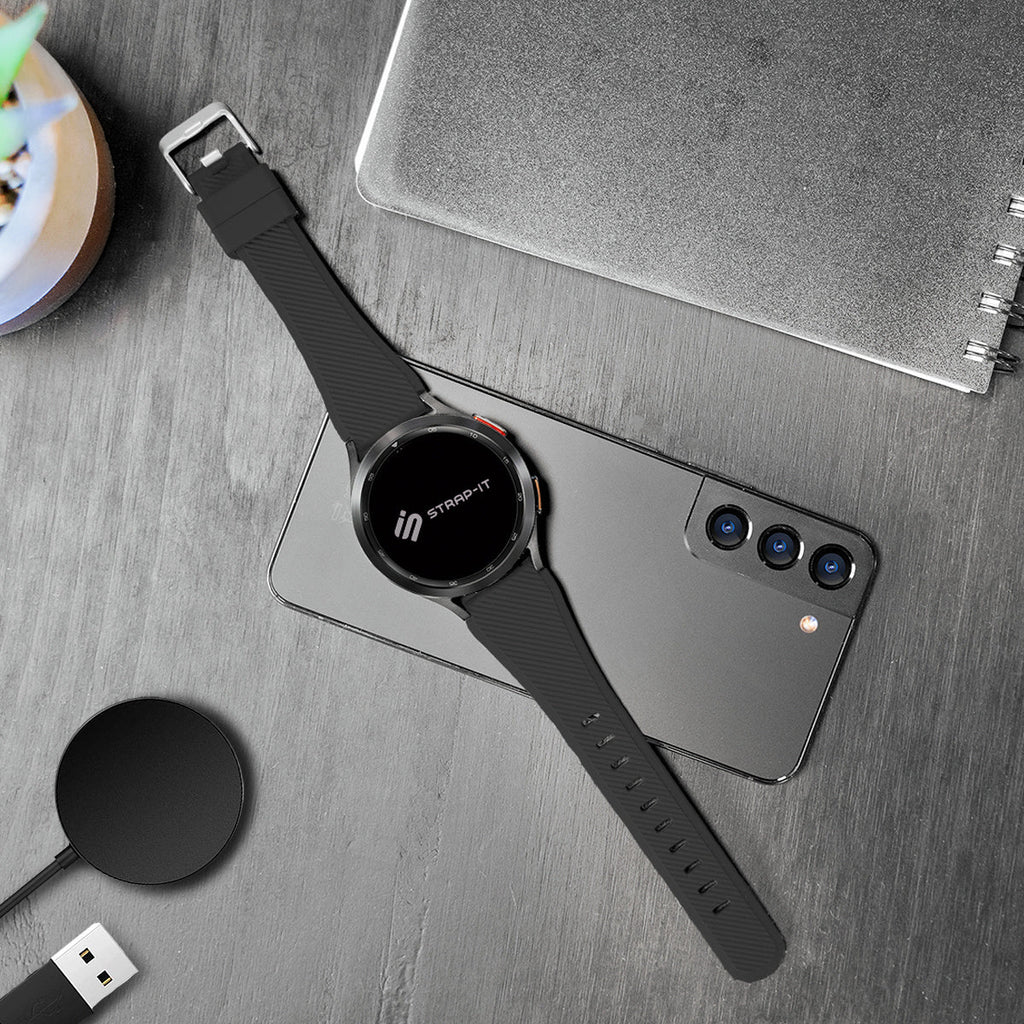 Silicone Strap in Black for Samsung Galaxy Watch 46mm Band