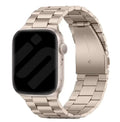 Apple Watch Starlight Finish Steel Band With Secure Clasp