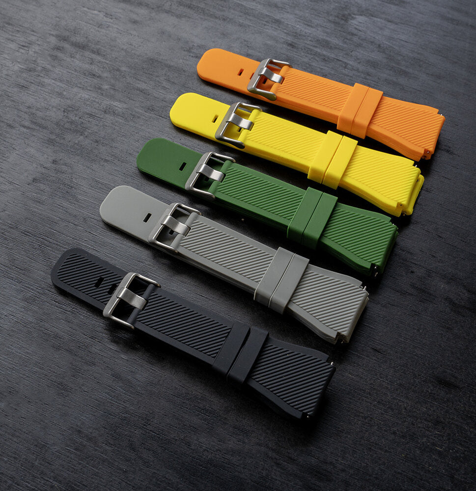 For Samsung Galaxy Watch 3 45mm Black Silicone Strap