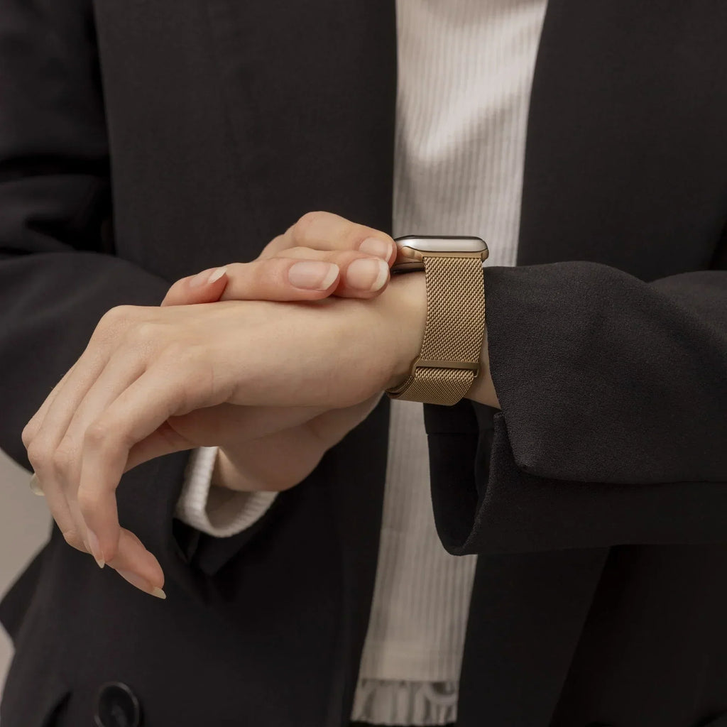 Retro Gold Classic Milanese Loop For Apple Watch Band