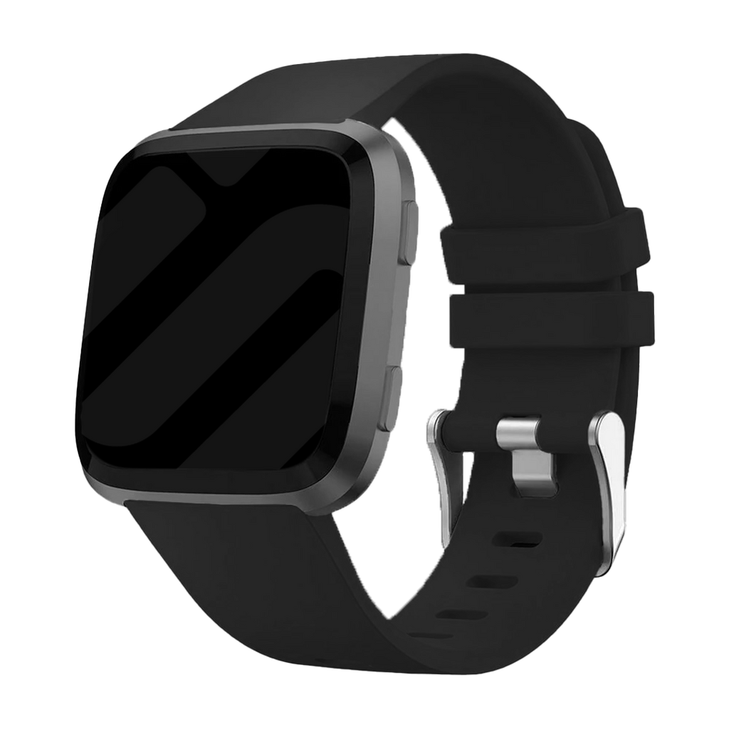 Black Silicone Wrist Band For Fitbit Versa And Versa 2
