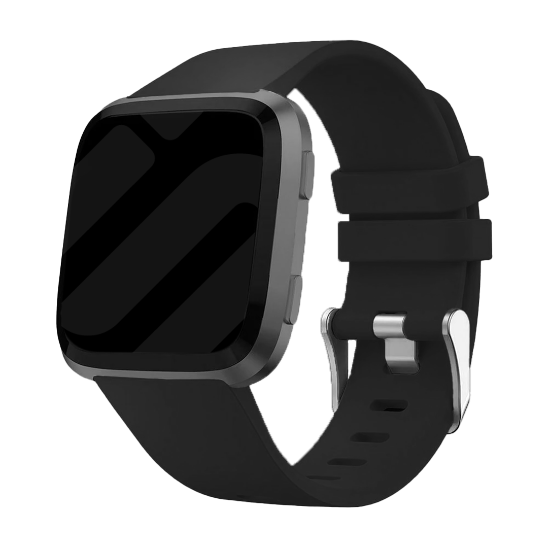 Black Silicone Wrist Band For Fitbit Versa And Versa 2